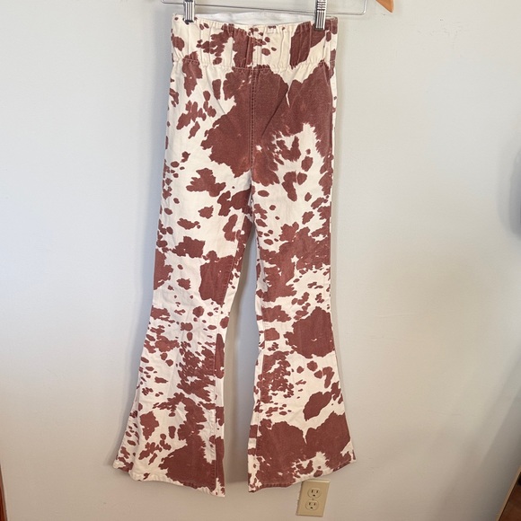 Show Me Your MuMu Pants - Show Me Your Mumu Cow Print Flare Pants XS Brown White Western Boho
